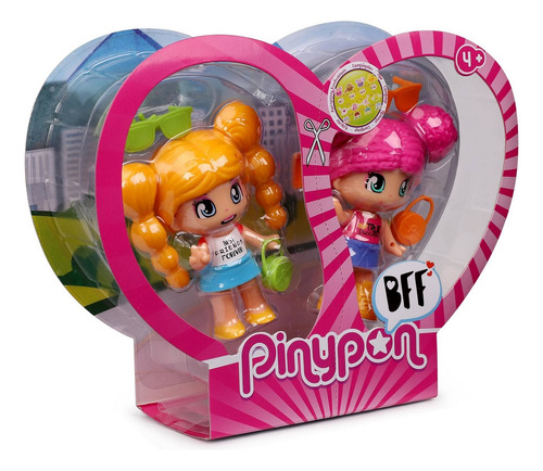 Pack 2 Muñecas Pinypon - Cabello Amarillo Y Cabello Rosado