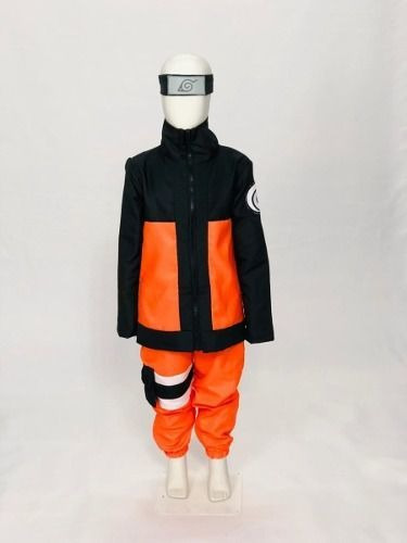 Fantasia Naruto Uzumaki Cosplay Infantil + Bandana Brinde