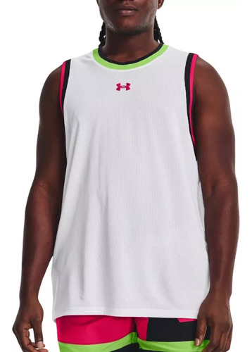 Tank Top Basket Under Armour Baseline Blanco Hombre 0238-100