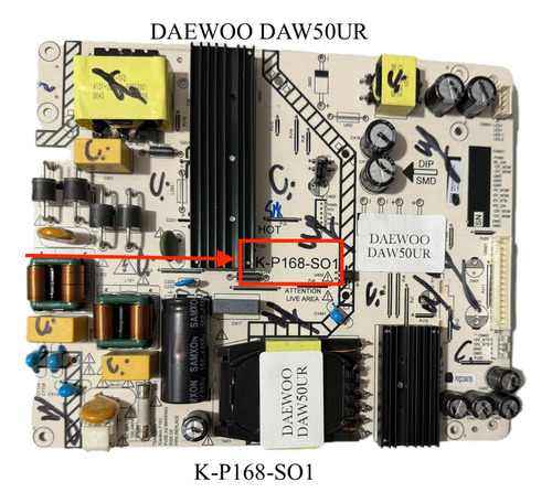 Tarjeta Fuente Daewoo Daw50ur K-p168-so1 (Usado)