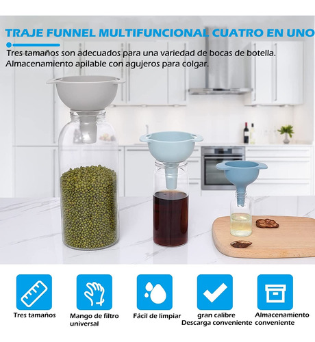 Embudos De Cocina Para Llenar Botellas,juego De Embudos De