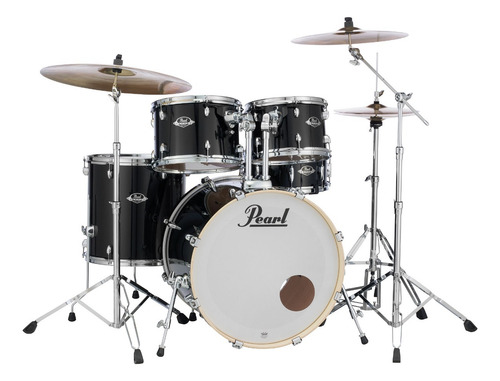 Batería Pearl Export Lacquer Exl725s 5 Cuerpos Bombo 22'' Color Black Smoke