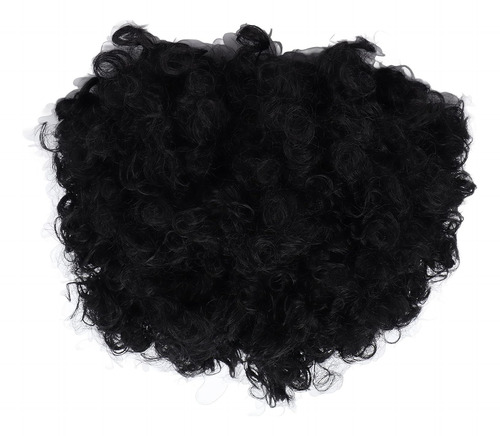 Peluca Afro Nostalgia Negra Disfraz Cotillon 75grs 26c Promo