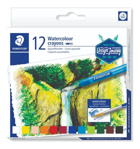 12 Crayones Acuarelables Staedtler Crayon Water Soluble