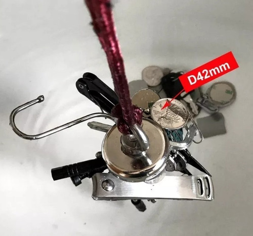 Imagem 5 de 9 de Imã Neodimio Super Forte N52 60mm Pesca Magnética Até 110kg