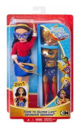 Imagem 7 de 10 de Boneca Dc Mulher Maravilha 2 Em 1 - Super Hero Girls Mattel