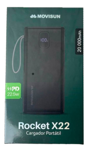 Power Bank 20000 Mah Movisun Rocket X22 Carga Rapida 22.5w