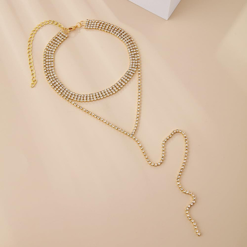 Gigb Pbdk Gargantilla Con Borlas De Diamantes De Imitación P