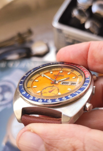Seiko 6139 Crono Pogue Mostrador Amarelo