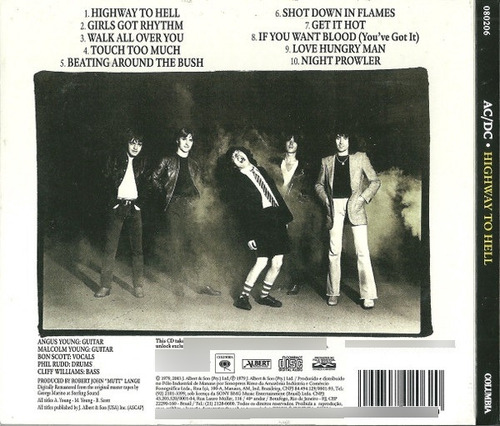 Ac/dc - Highway To Hell - Disco Cd (10 Canções)