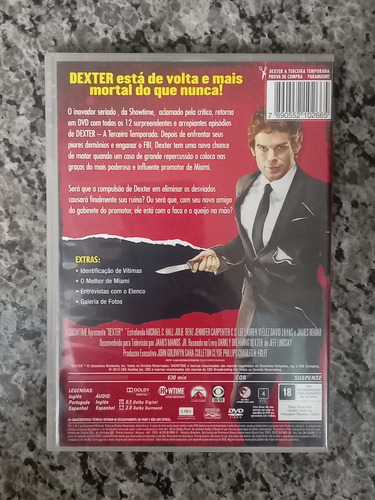 Dexter 3 Temporada 4 Discos Completa Dvd Original (Usado)