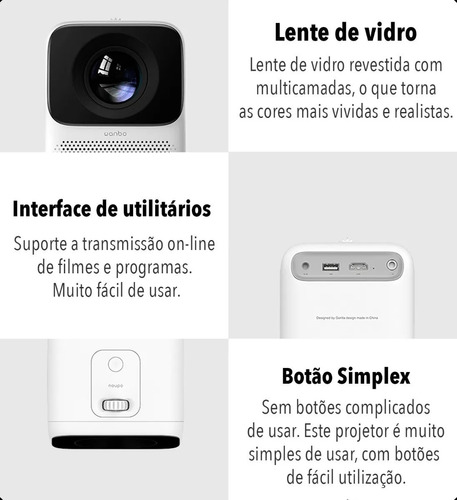 Projetor Xiaomi Wanbo T2 Free Global Full Hd Hdmi