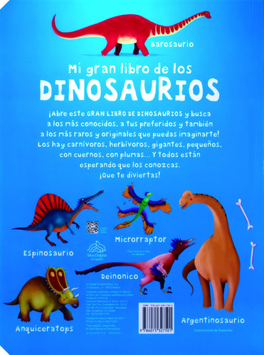 Mi Gran Libro De Los: Dinosaurios, de Varios es. Mi Gran Libro De Los: Animales Prehistóricos Editorial Silver Dolphin (en español), tapa dura en español, 2021