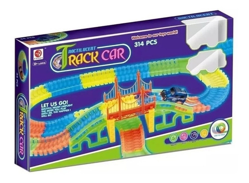 Imagen 2 de 4 de Pista Flexible Track Car Con 2 Vehiculos Y 314 Pcs Bestoys