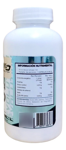 Ácido Alfa Lipoico 100 Cápsulas Nd Evolution