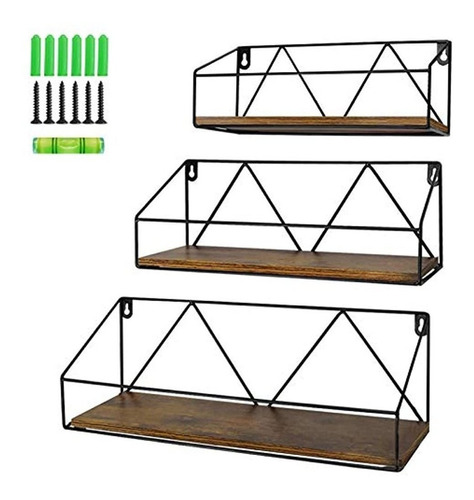 Juego De 3 Estantes De Pared Flotantes Petaflop, Estante De