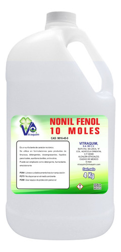 Nonil Fenol 10 Moles 4 Kilos Vitraquim Materia