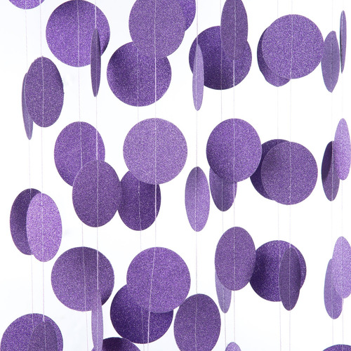 Guirnalda Papel Circulo Para Colgar Decorativa Purpura