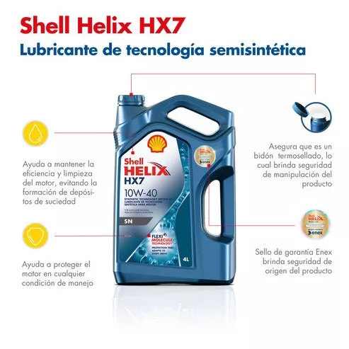 Lubricante para autos Shell Helix HX7 10W40