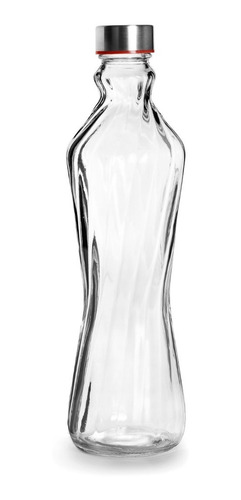 6 Botella De Vidrio Lazo De 500 Ml Y Tapa Acero Inox Ibili
