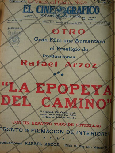 Cartel Antiguo Pelicula. La Epopeya Del Camino /191