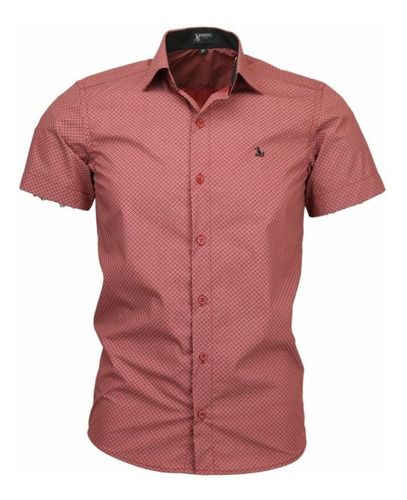 Camisa Savoy Manga Curta Slim Não Amassa  Cor 12  1519