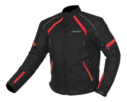 Chaqueta Moto Hombre Atrox Nf-2129 Amarillo - Gris - Rojo