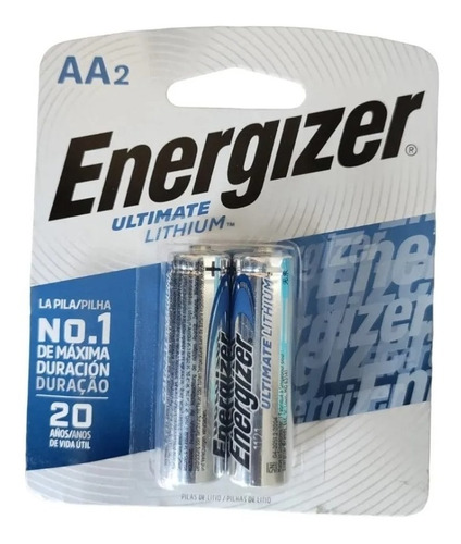 Pack X2 Pilas Cilindricas Energizer Aa 1.5v Bacterias Litio