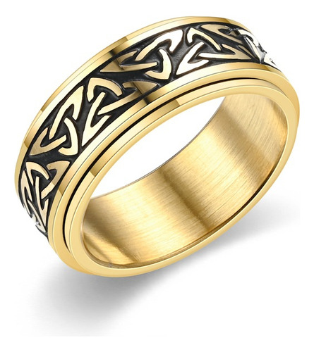 Anillo De Pareja De Acero Y Titanio Para Hombre Con Nudo De