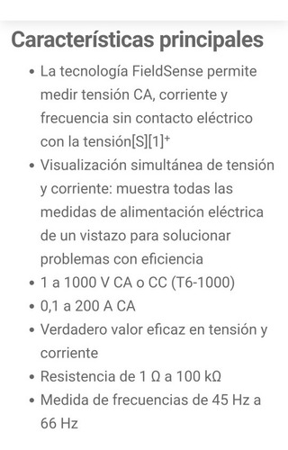 Multímetro Probador Electrico Fluke T6 1000v Fluke T6-1000