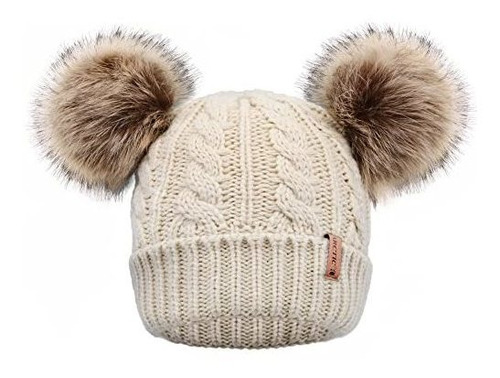 Sombrero Gorro Boina Muje Arctic Paw Pom Pom Beanie Cable Kn