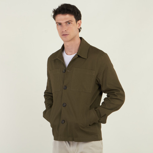 Camisaco Hombre Kevingston Owen Gabardina Verde Militar