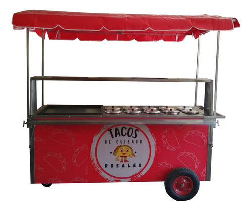 Carrito Para Tacos De Guisado Con Ollas De 2mts Gris Oscuro