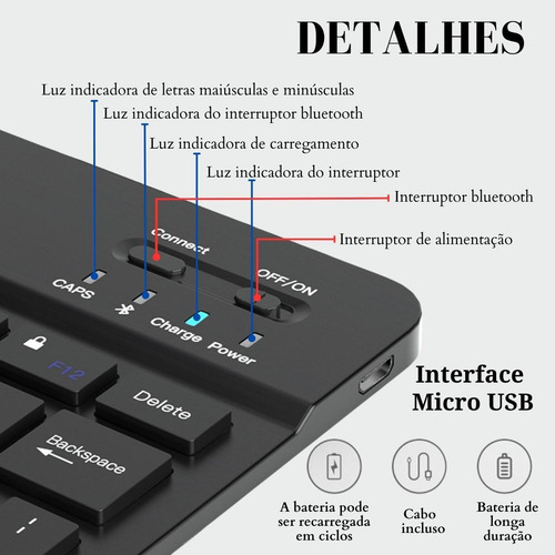 Kit Teclado + Mouse Universal Samsung S9 Fe 10.9 - Branco