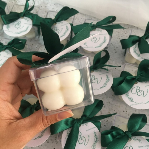 70 Lembrancinhas Personalizada Vela Mini Bubble C/ Caixinha
