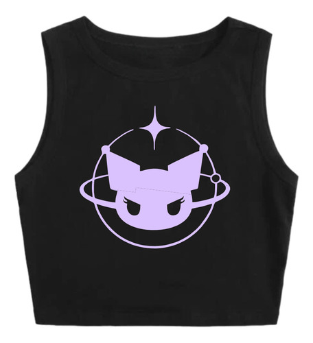 Top Musculosa Corta Kuromi Cute Kawaii Urbano Nu Goth