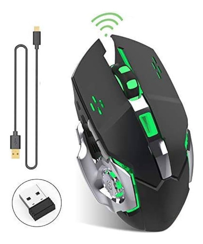 Mouse Inalambrico Recargable Gamer Professional Con Luces