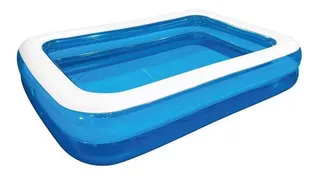 Piscina Alberca Inflable Hjabre030001 Para Niños Rectangular 200x150x51cm Skygreen Capacidad 550 Litros 5 Personas Azul