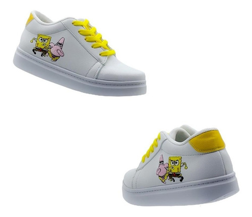 Tenis Para Niños Hombre Juvenil Bordado Bob Esponja 