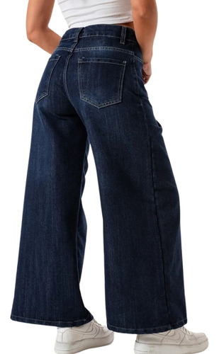 Jean Wide Leg Palazzo Ancho Tiro Alto Rígido