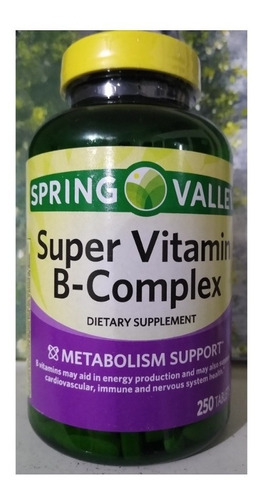Super Complexo Vitamina B 250 Tabletes Spring Valley 
