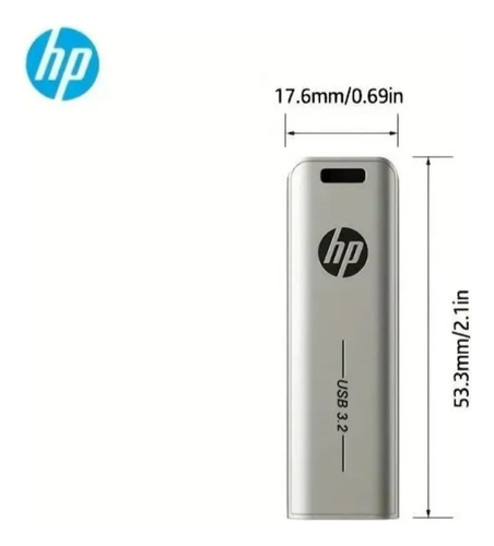 Unidade Flash Usb Hp X796w 64gb Usb3.2 De Metal Metal 001