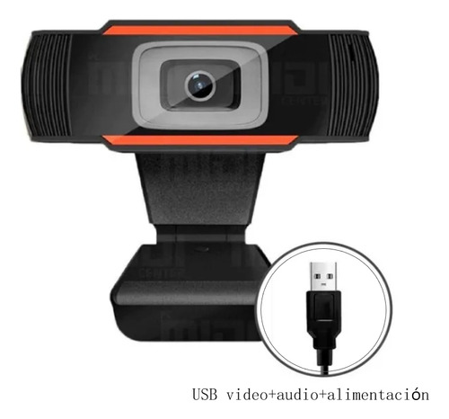 Webcam Usb Pc Notebook Mic Plug Play Conferencia Negro