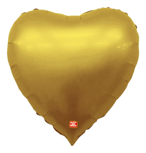 Balão Metalizado Coração 18 Polegadas São Roque Dourado