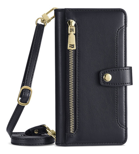 Funda De Cuero Para iPhone Carcasa De Bolsa Con 2 Correa