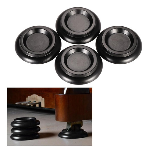 4 Pcs/set Solid Wood Upright Piano Caster Cups With Eva