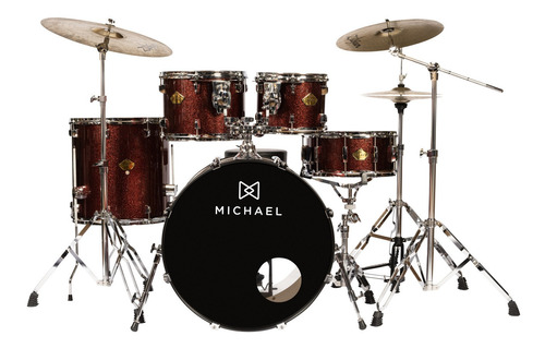 Bateria Acústica Michael Legacy Dml420 Sparkle Wine Bumbo 20