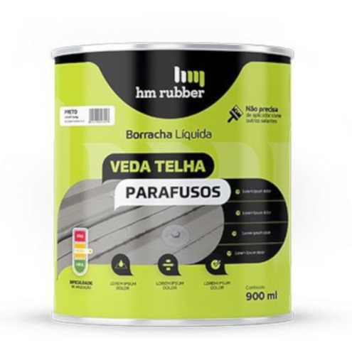 Veda Telha E Parafuso Cinza 900ml Hm Rubber