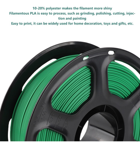 Accesorios Para Impresoras 3d Filamento Largo Pla Verde Tran