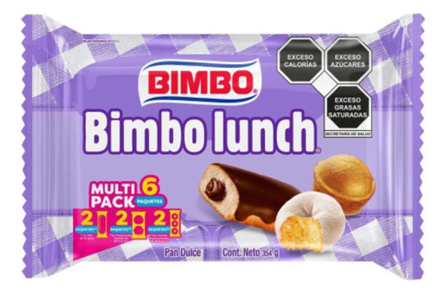 2 Pzas Pan Dulce Bimbo Bimbolunch Multi Pack 6 Paquetes